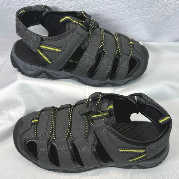 Eddie Bauer Grand Gray Black Hiking Sandals boys sz 4 - Picture 1 of 7